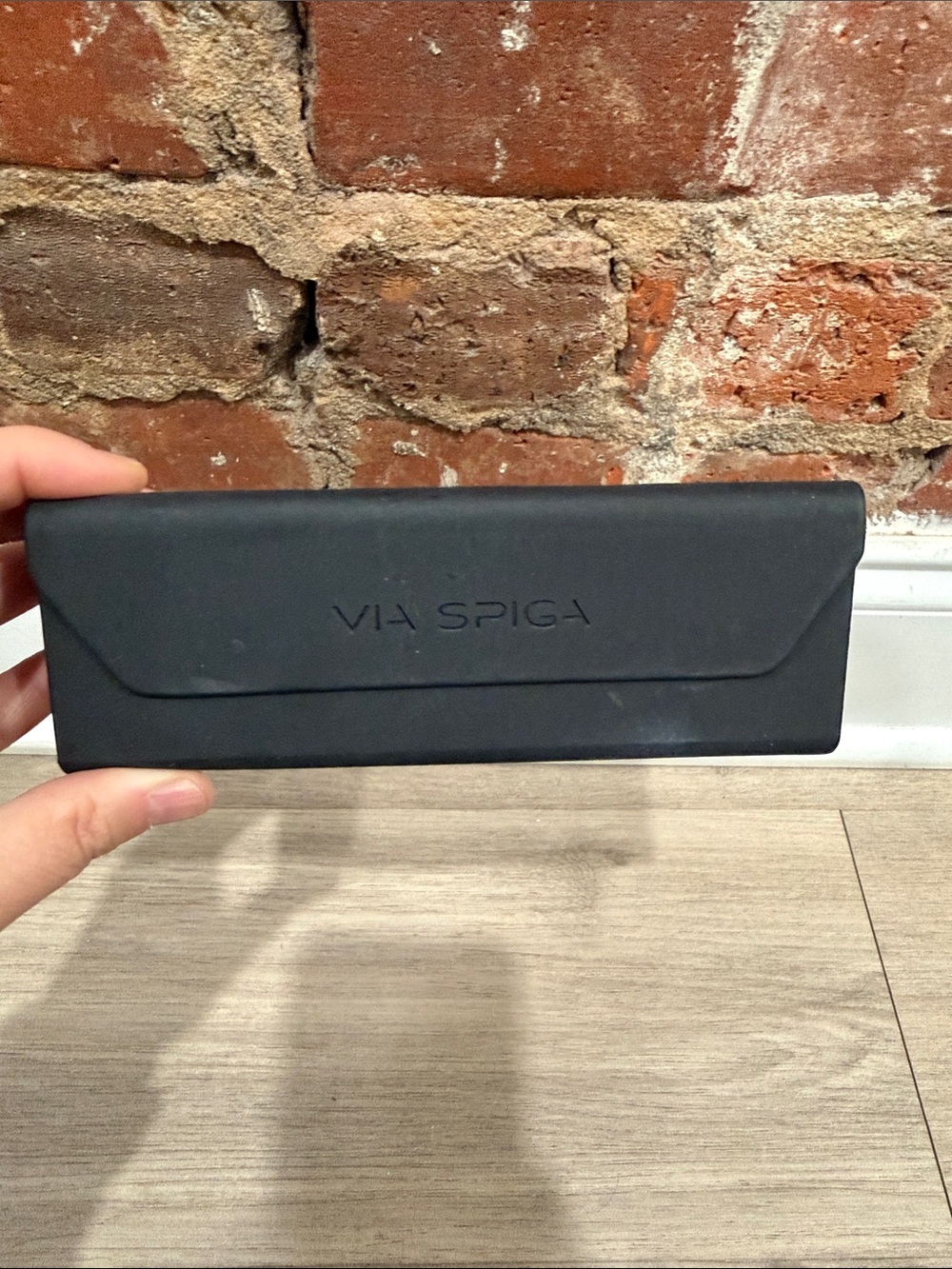 Via Spiga Matte Black Eyewear Case